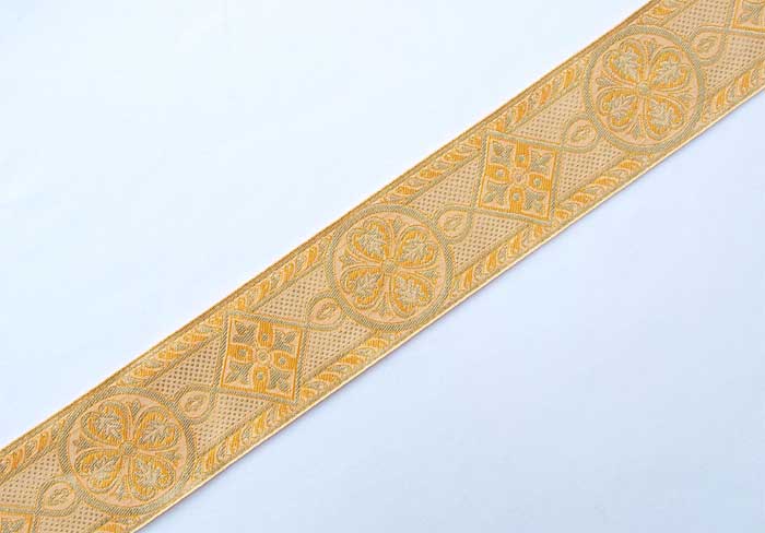 Gold, Medieval, Jacquard Trim for Chasuble, Vestment  